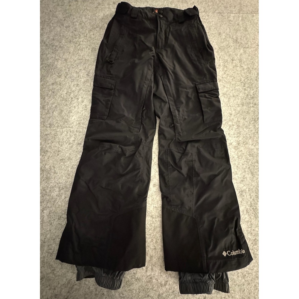 Columbia Snow Pants Mens Medium Black Omni-Tech Omni-Heat Waterproof Ski